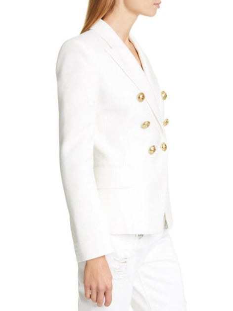 Blazer - Dames - Elegante witte blazer van hoogwaardig materiaal met een moderne pasvorm