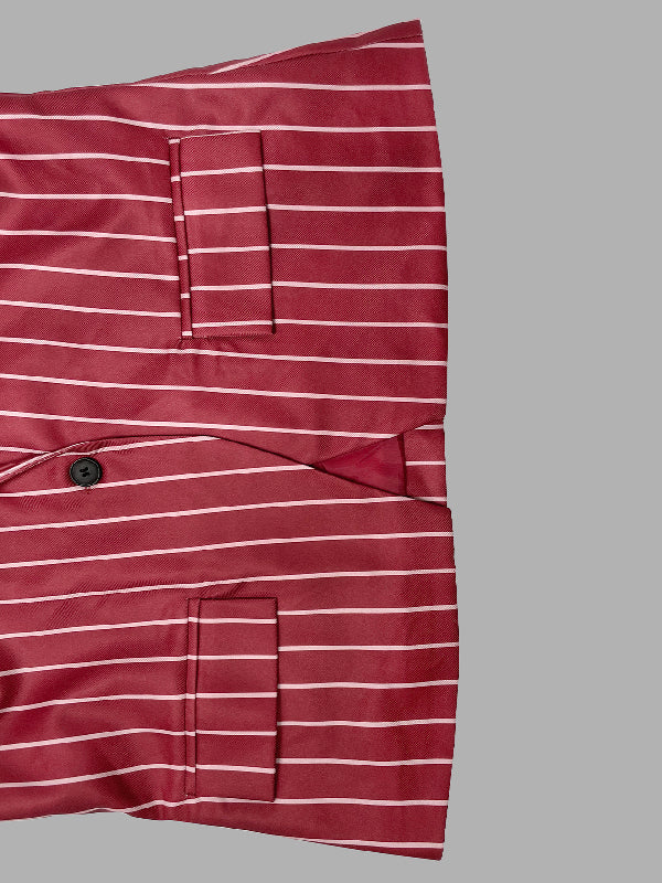Gestreepte damesblazer met reverskraag en één knoop