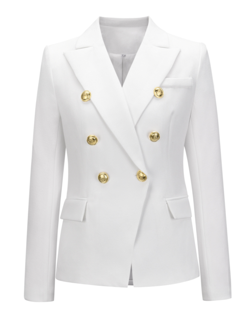 Blazer - Dames - Elegante witte blazer van hoogwaardig materiaal met een moderne pasvorm