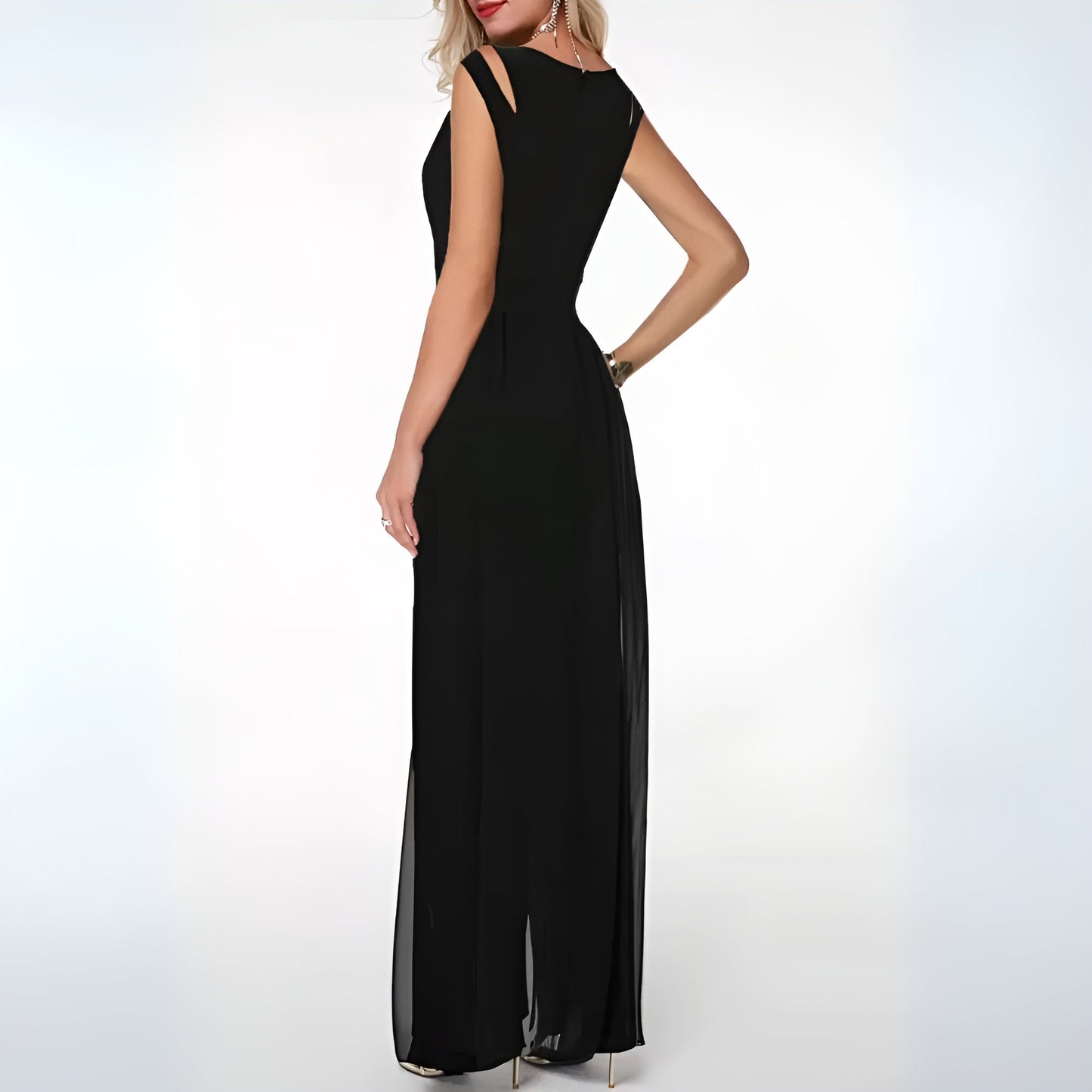 Sandra Jumpsuit - Chiffon - Mouwloos - Elegante Stijl voor Speciale Gelegenheden