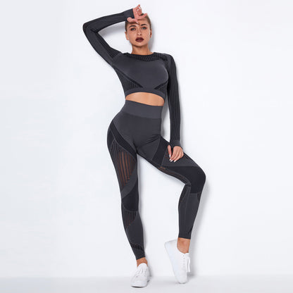 Naadloze sportlegging dames - hoge taille in donkergrijs