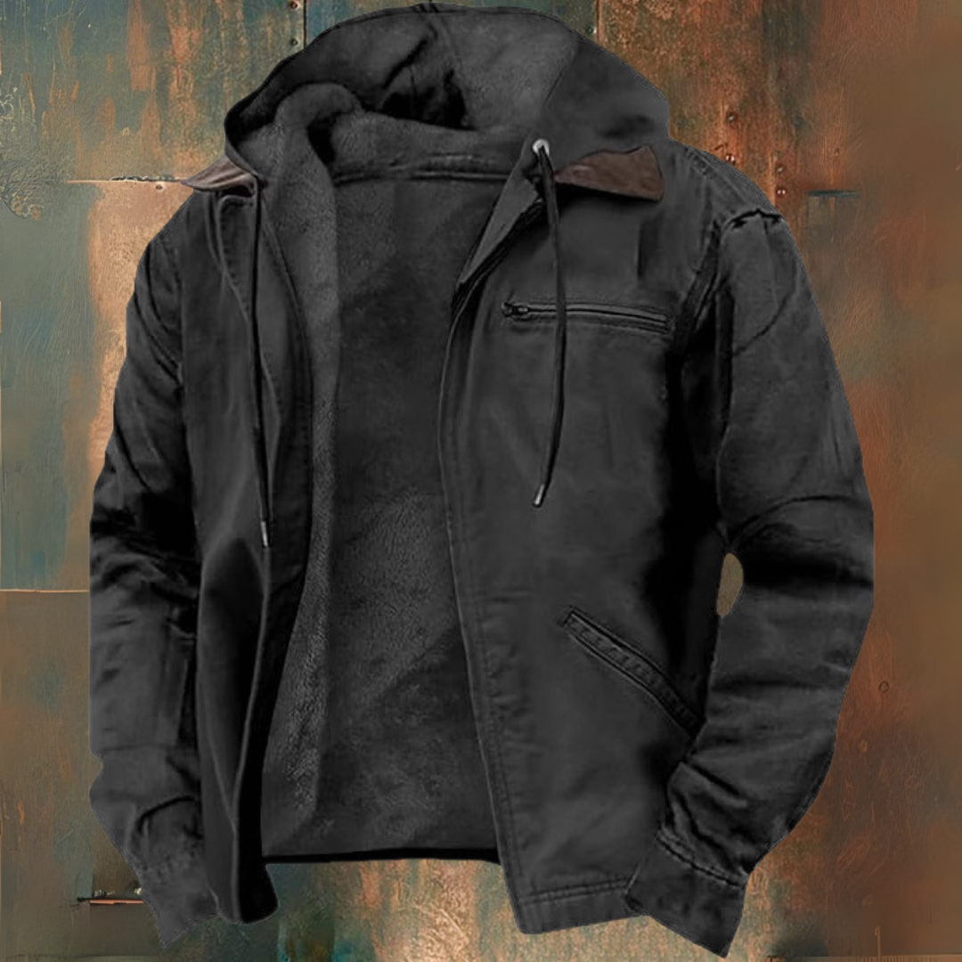 Heren winterjas met warme voering en retro look