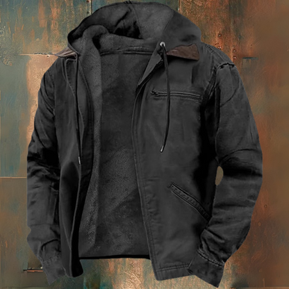 Heren winterjas met warme voering en retro look