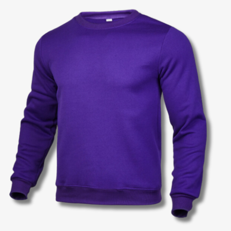 Effen herensweater met ronde hals in Paars