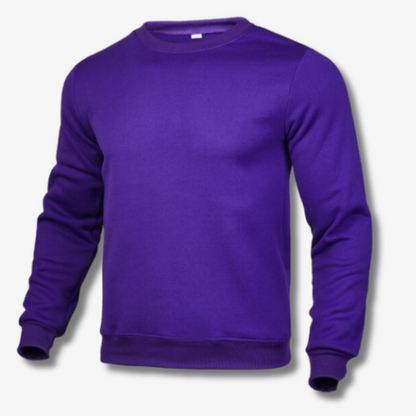 Effen herensweater met ronde hals in Paars