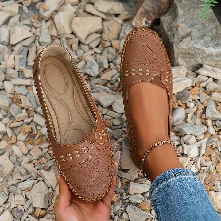 Orthopedische schoenen dames bruin - comfort flat elegante stijl