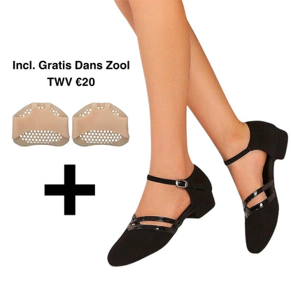 Lopez - Moderne Dansschoenen voor Dames -  Hoogwaardige suède - Incl. Gratis danszool twv €20,-