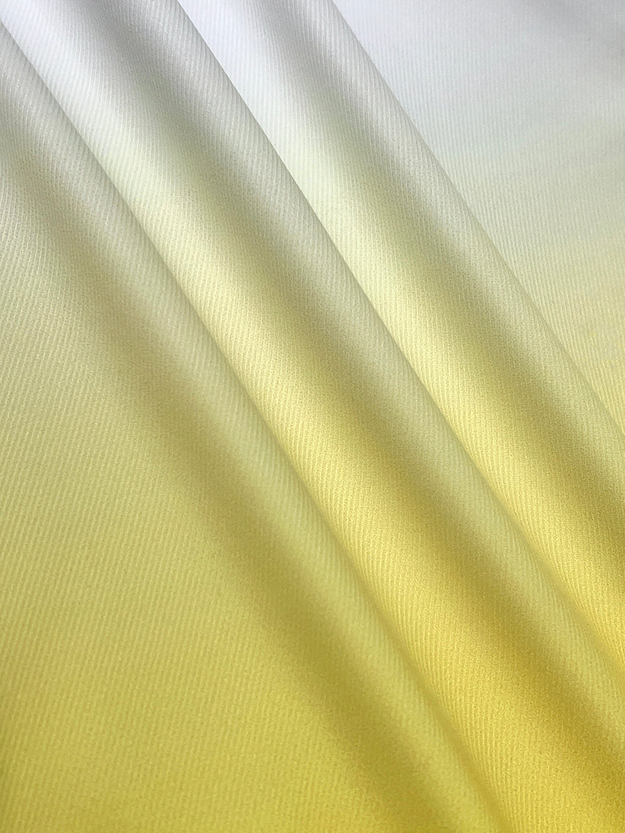 Cropped damesjack dat van wit bij de schouder naar geel bij de zoom verloopt