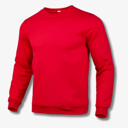 Effen herensweater met ronde hals in Rood
