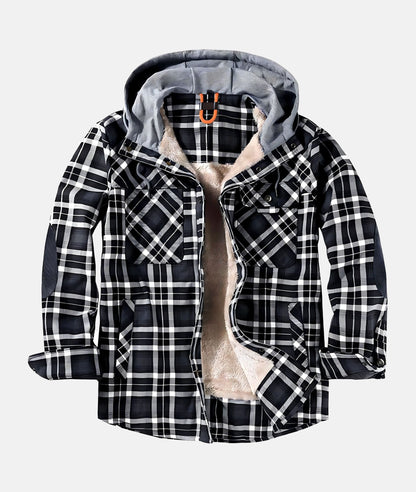 Heren Geruite Jas - Fleece Voering - Warme Winterjas - Casual Stijl