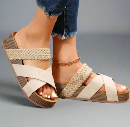 Sandalen voetbed detail schokabsorberende zool onderkant