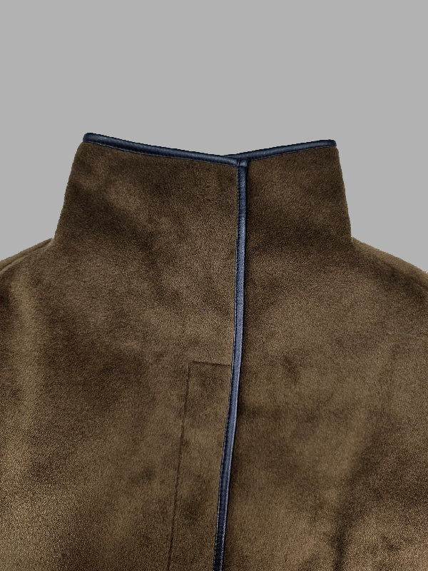 Cape jack dames cropped met hoge opstaande kraag