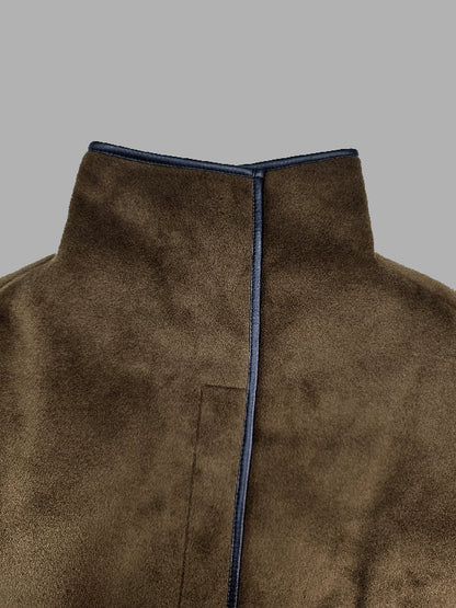Cape jack dames cropped met hoge opstaande kraag