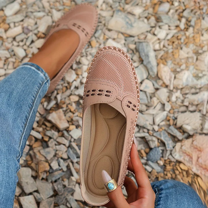 Orthopedische schoenen dames lichtroze - brede neus comfortabele pasvorm
