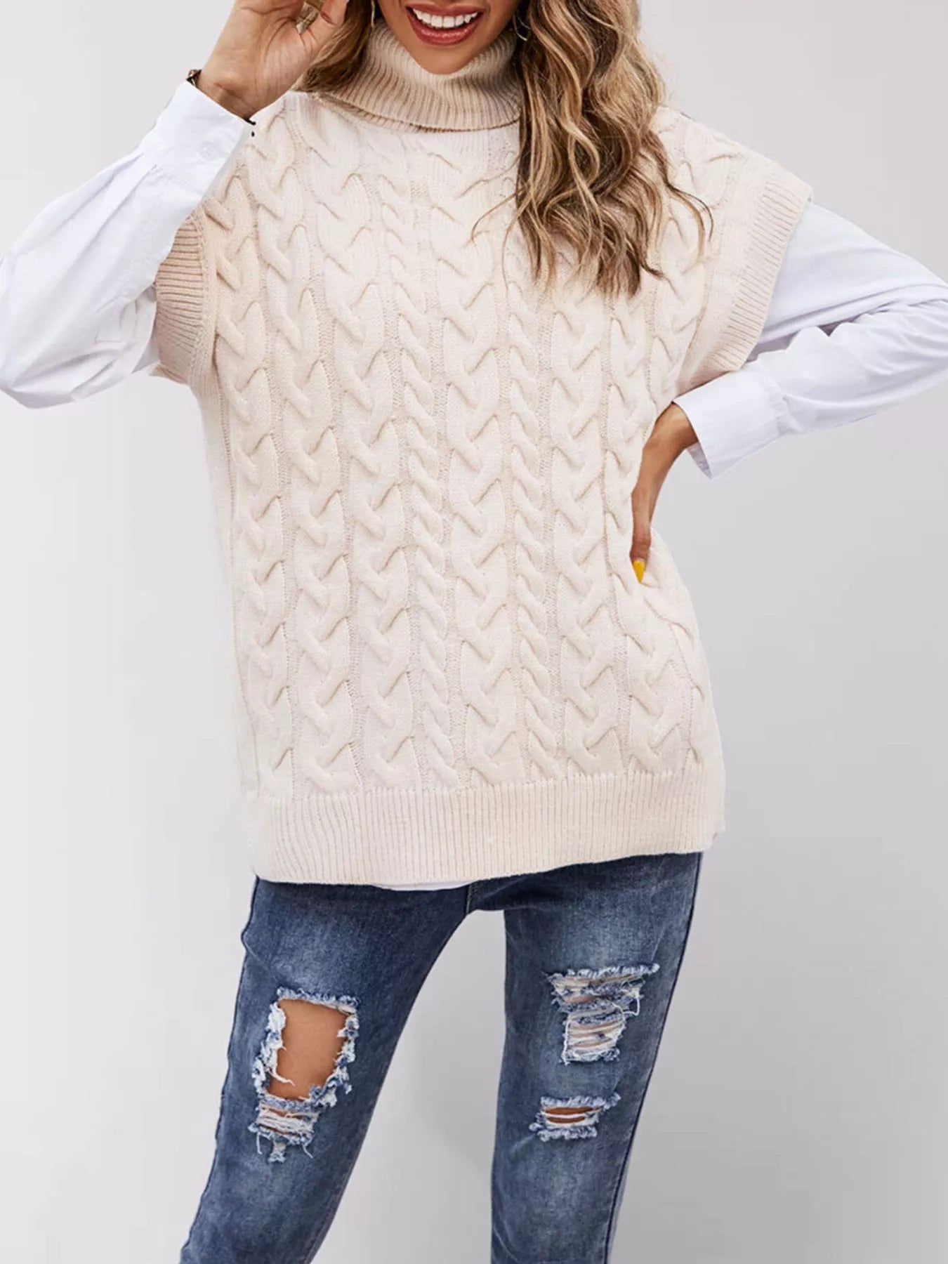 Trui dames met col en kapmouw - detailfoto