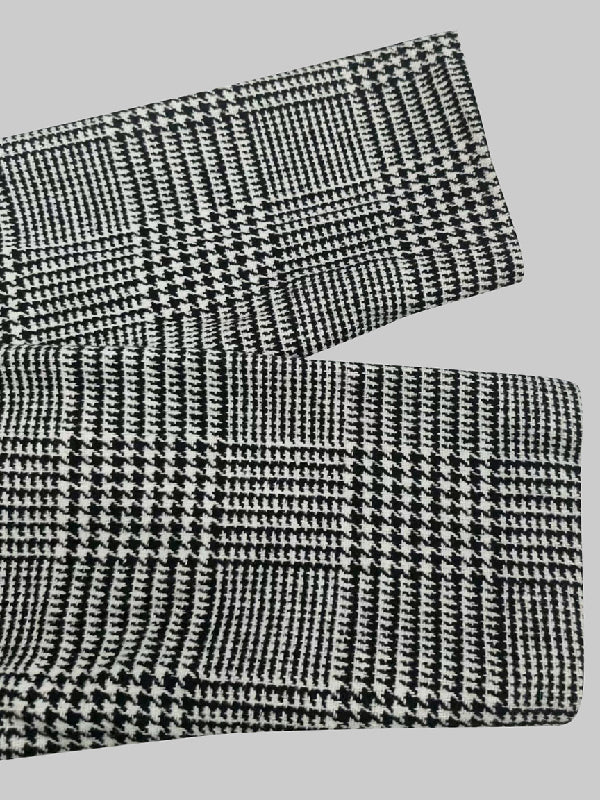 Pied-de-poule jack dames met asymmetrische sluiting
