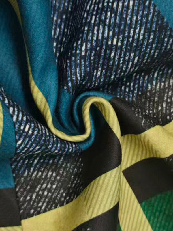 Geruite lange jas dames in heldere multicolor ruit