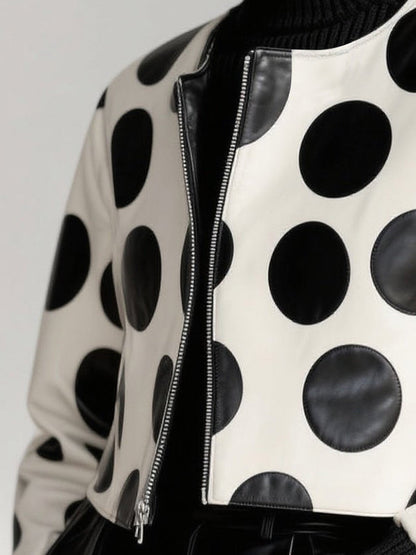 Polkadot jack dames cropped in crème en zwart