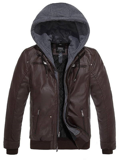 Leren Winterjas Heren - Dubbele Laag & Capuchon - Tijdloze Stijl