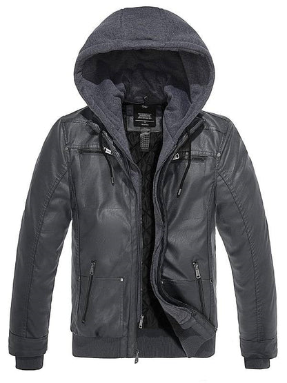 Leren Winterjas Heren - Dubbele Laag & Capuchon - Tijdloze Stijl