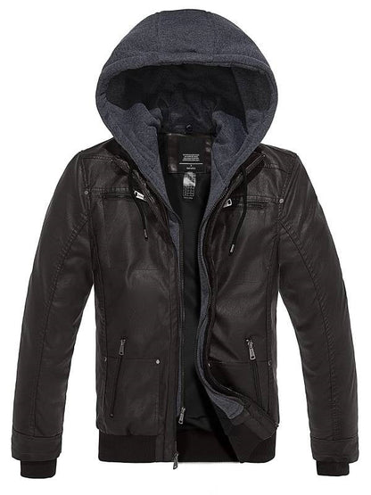 Leren Winterjas Heren - Dubbele Laag & Capuchon - Tijdloze Stijl