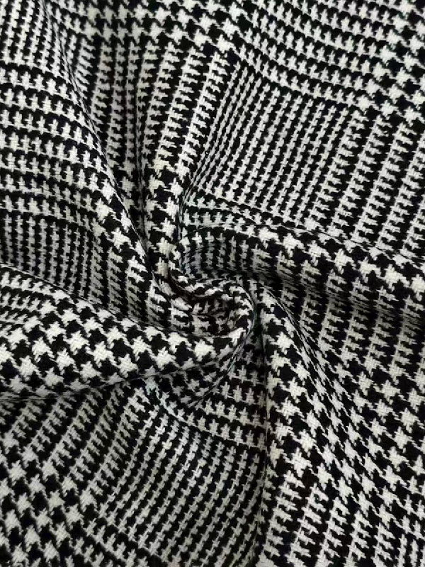 Pied-de-poule jack dames met asymmetrische sluiting