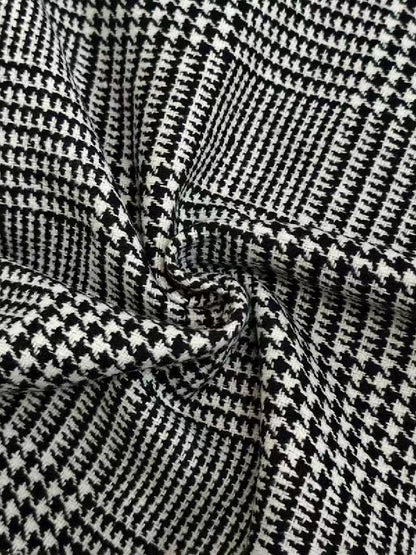 Pied-de-poule jack dames met asymmetrische sluiting