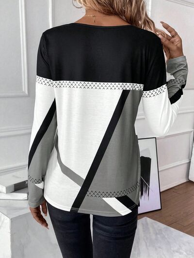 Shirt dames met kleurvlakken - detailfoto