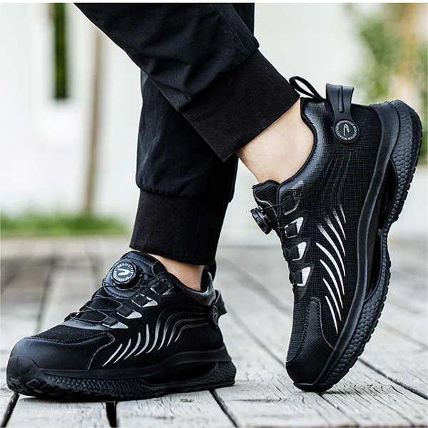 Werkschoenen heren met versterkte neus - antislip in zwart