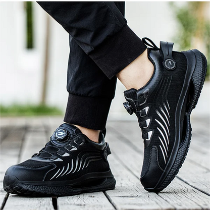 Werkschoenen heren met versterkte neus - antislip in zwart