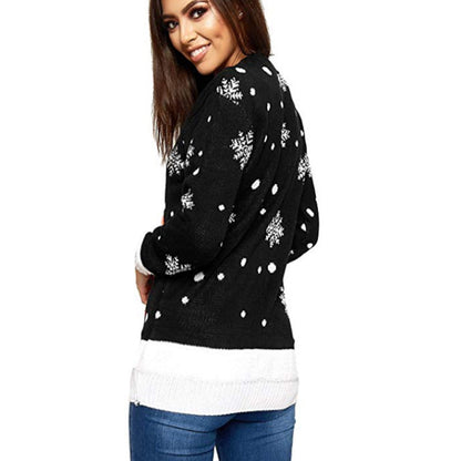 Gebreide kersttrui voor dames met Merry Christmas-kerstboom, ster en pompons