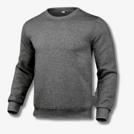 Effen herensweater met ronde hals in Antraciet