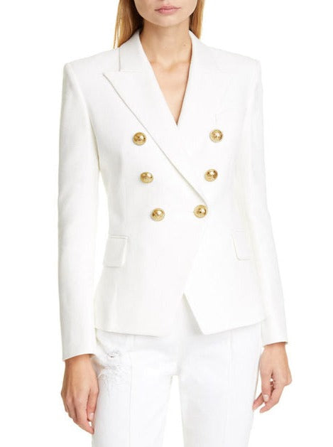 Blazer - Dames - Elegante witte blazer van hoogwaardig materiaal met een moderne pasvorm