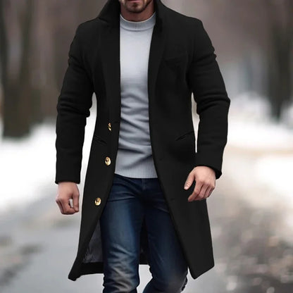 Heren Trenchcoat van Scheerwol — Tijdloos Design en Warmte voor Herfst en Winter