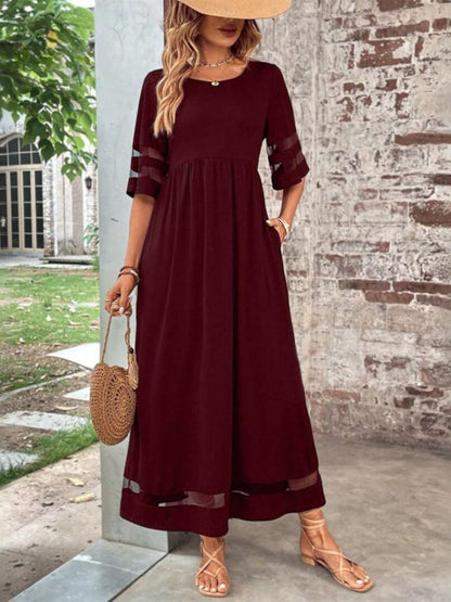 Kathryn maxi jurk rood - elegante slankmakende jurk dames