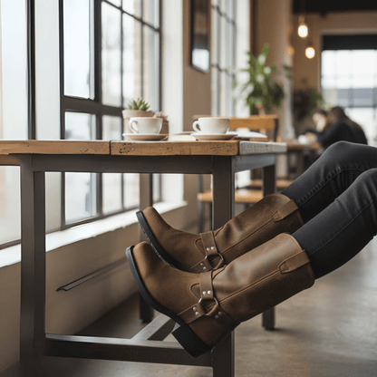 Leren harness boots – Waterdicht - stoere herenlaarzen met hittebestendige zool