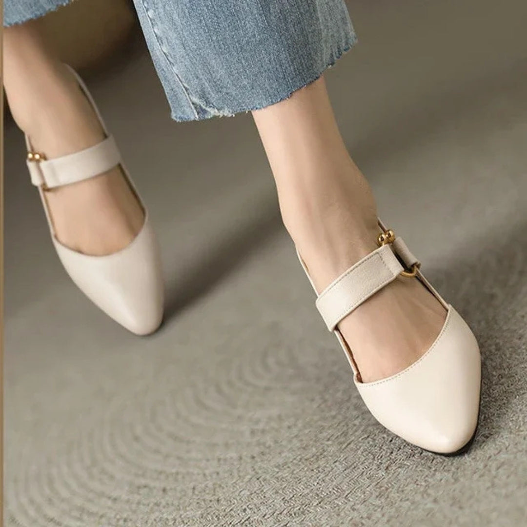 Orthopedische hakken dames abrikoos - lichtgewicht hak met anti-slip zool