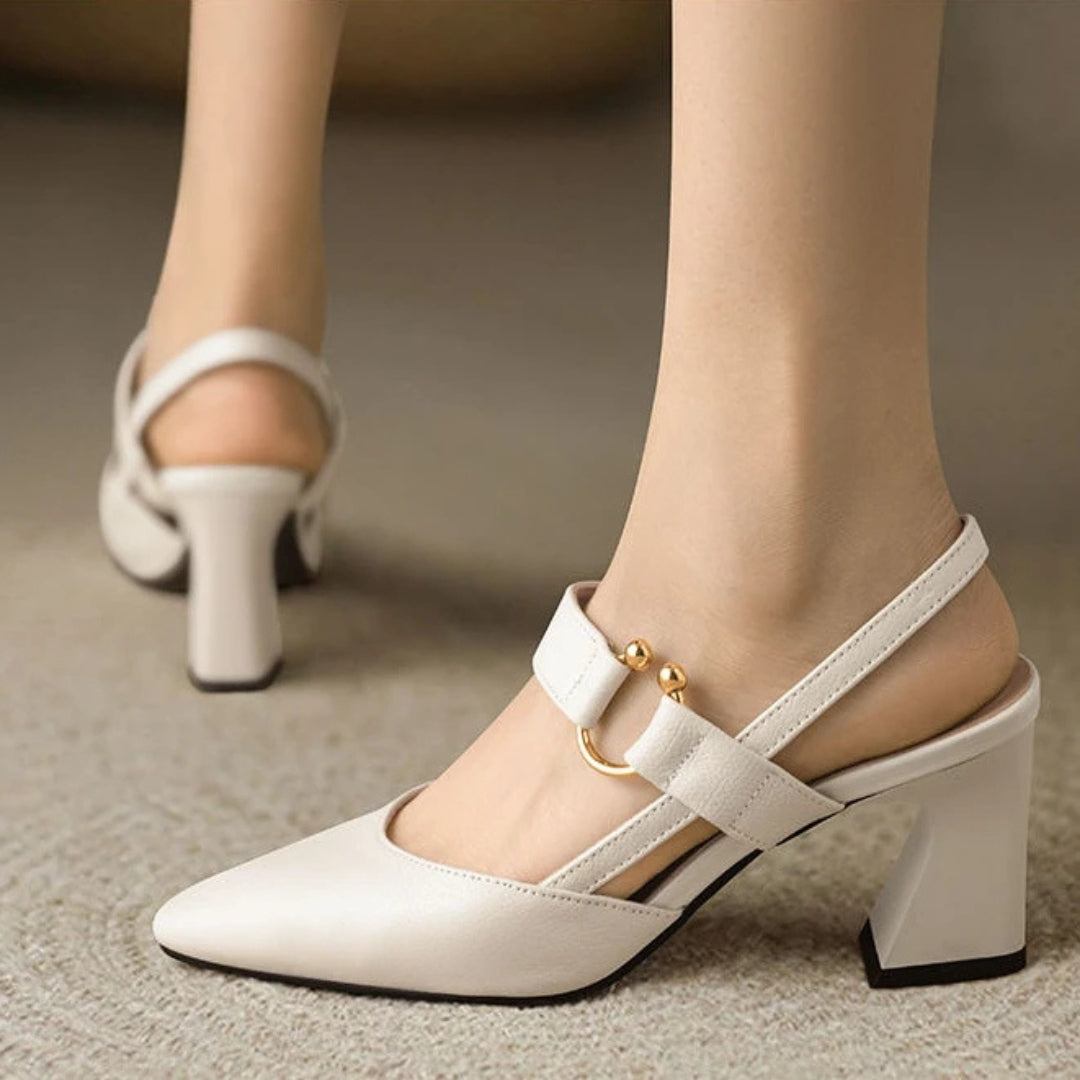 Orthopedische hakken dames beige - elegante comfort hak met ergonomisch voetbed