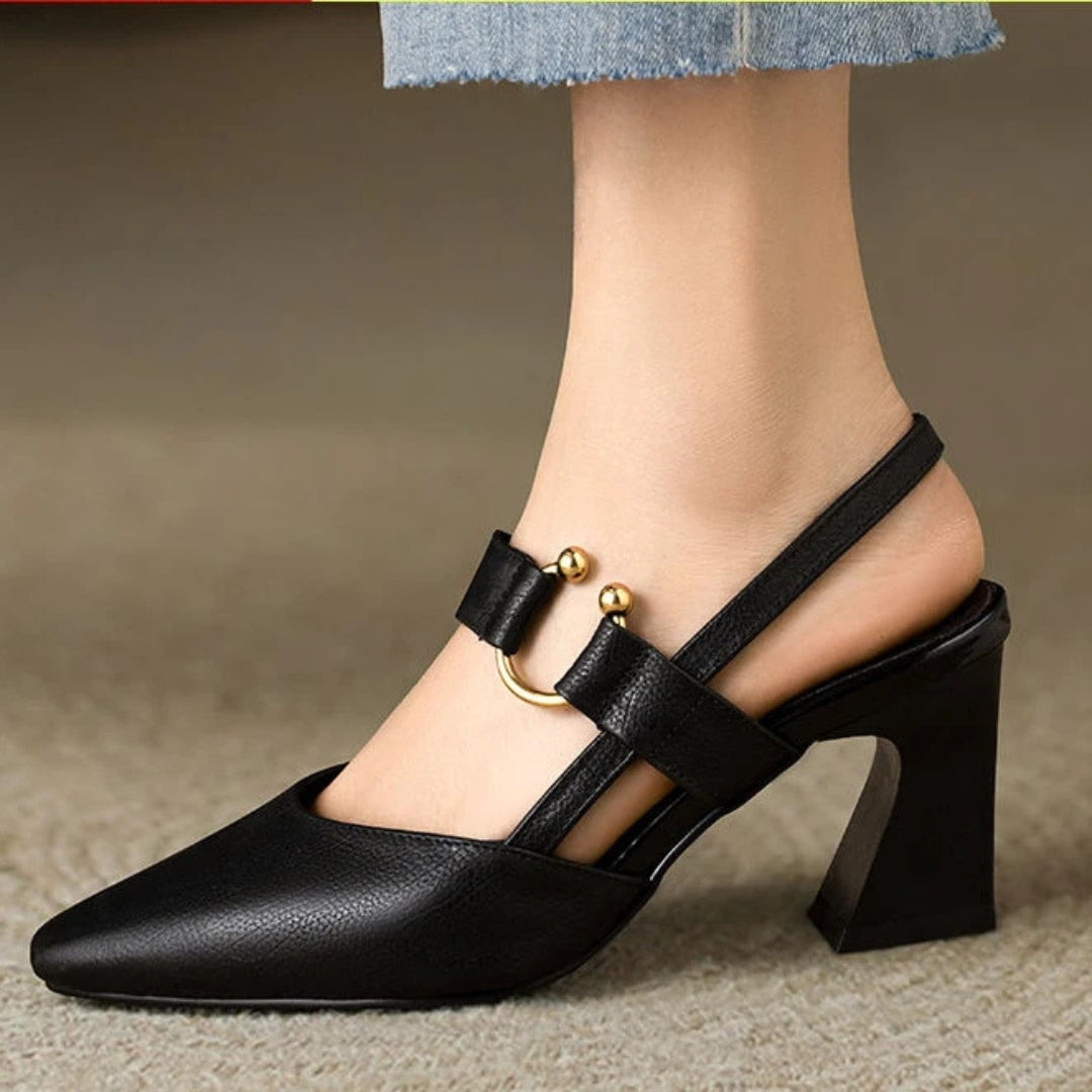 Orthopedische hakken dames zwart - comfort hak met boogsteun anti-slip zool