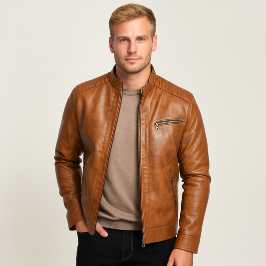 Winddicht Leren Jack — Luxe Heren Jas met Tijdloos Design en Comfort