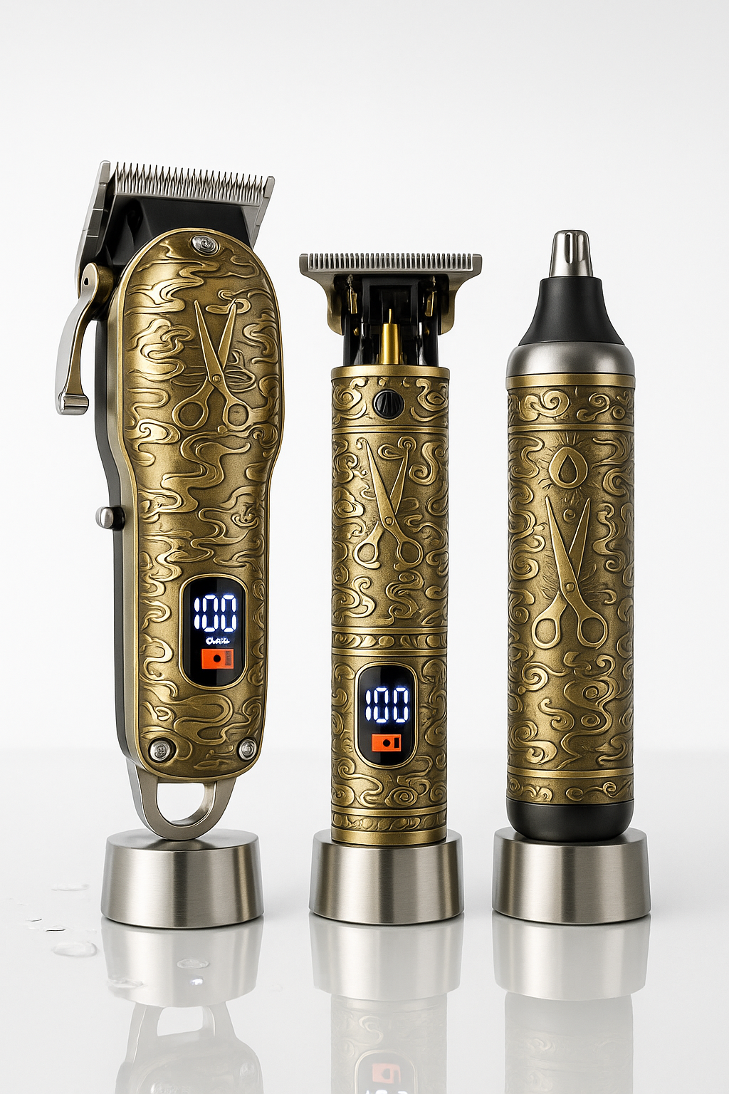 4-in-1 Professionele Tondeuse Set - Complete Haartrimmer met LED-display en Accessoires
