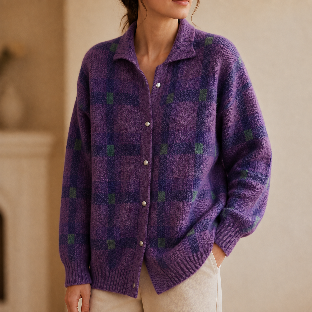 Oversized vest dames met kraag