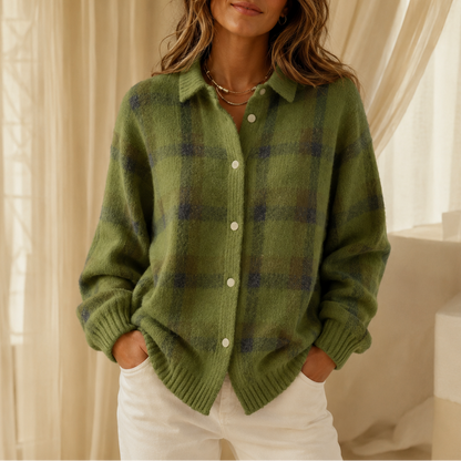 Oversized vest dames met kraag in Groen