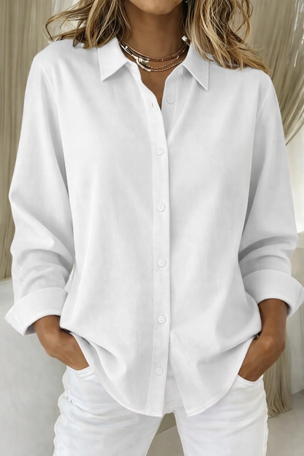 Elegante knoopblouse dames - verfijnde stijlvolle blouse met knopen