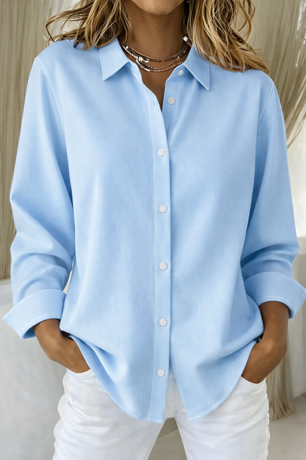 Elegante knoopblouse dames - verfijnde stijlvolle blouse met knopen