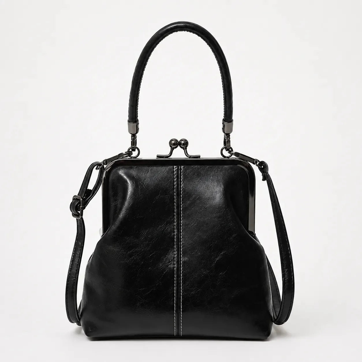 Crossbody tas dames met knipsluiting in Zwart