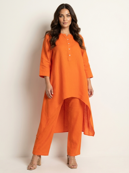 Tuniek set dames in oranje