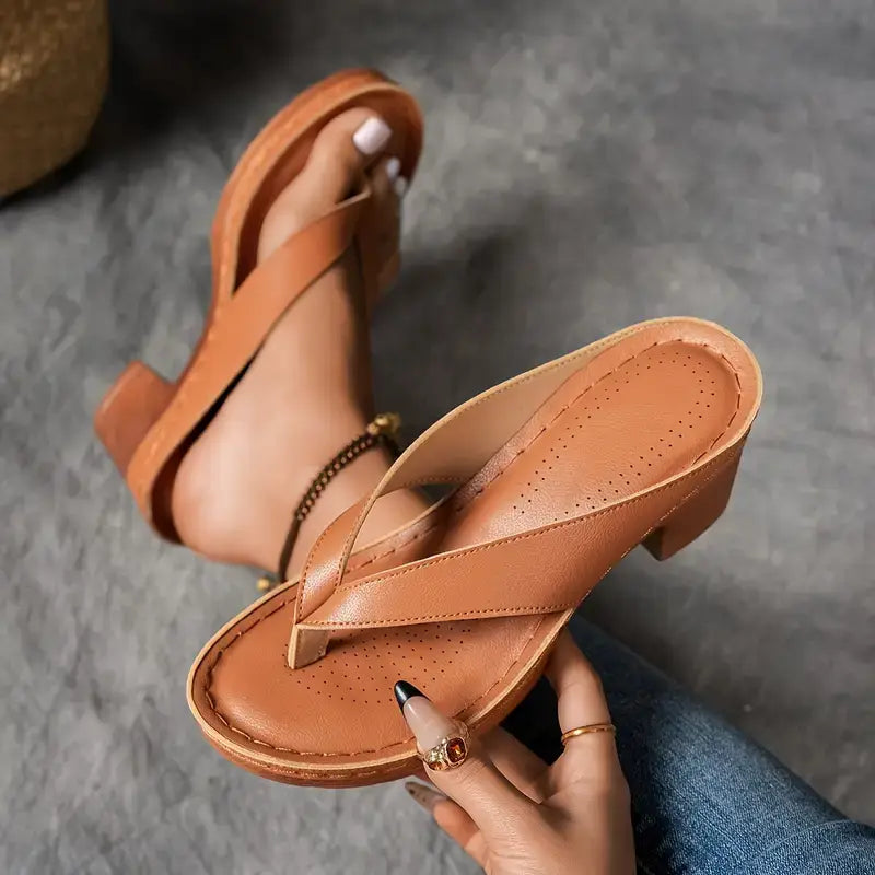 Elegante pantoffels met hak dames - zwart kleur orthopedisch comfort