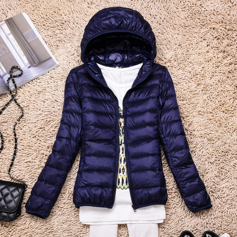 Jas Dames in Marineblauw (met capuchon)