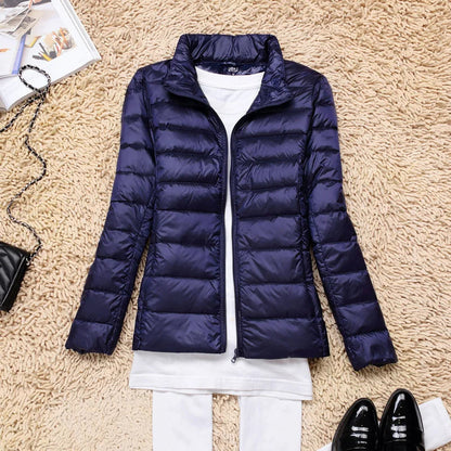 Jas Dames in Marineblauw (met kraag)